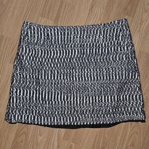 Tory Burch White Black TORY Boucle Tweed Mini Skirt Size 12